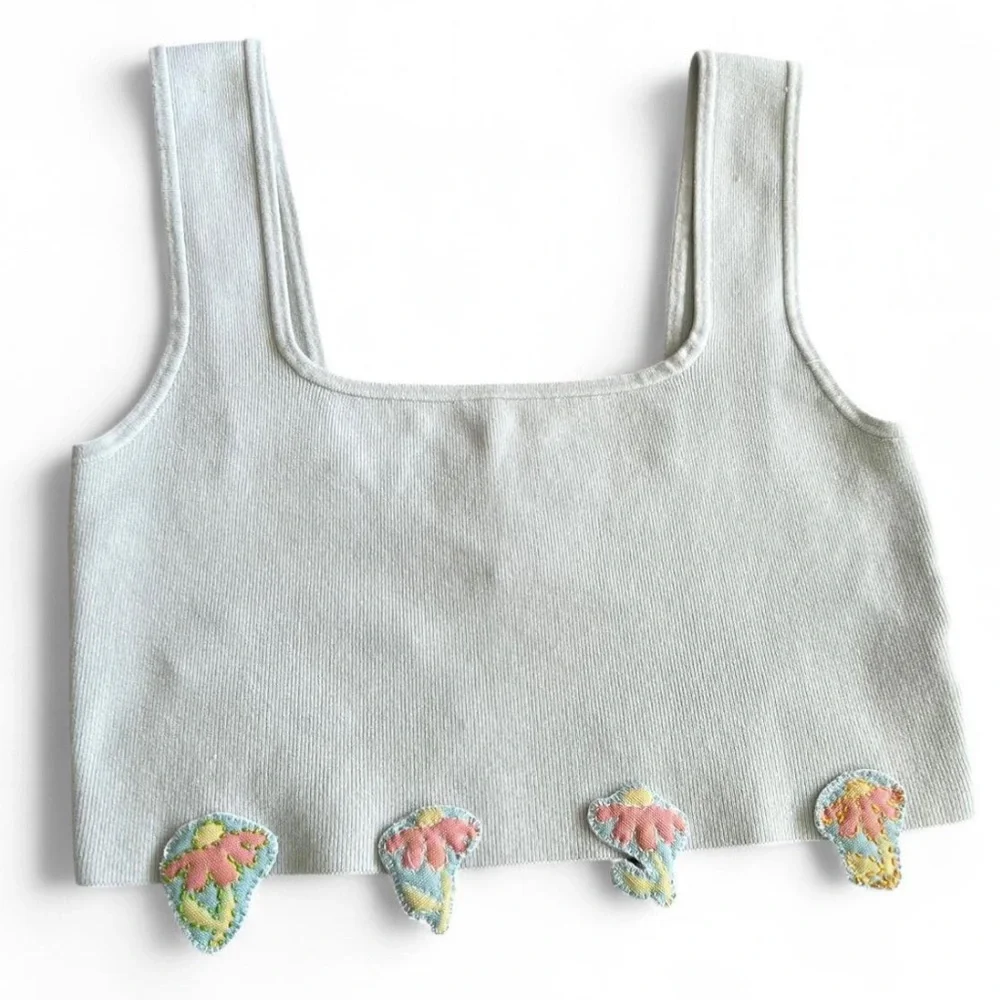 Whimsical Reworked H&M Ribbed Tank - Picture 4 of 5